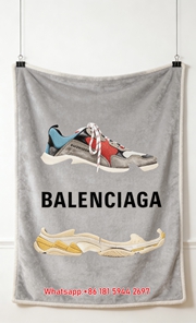 Balenciaga Sneaker Flannel Sofa Throw Blanket Luxury Brand Cover BA003
